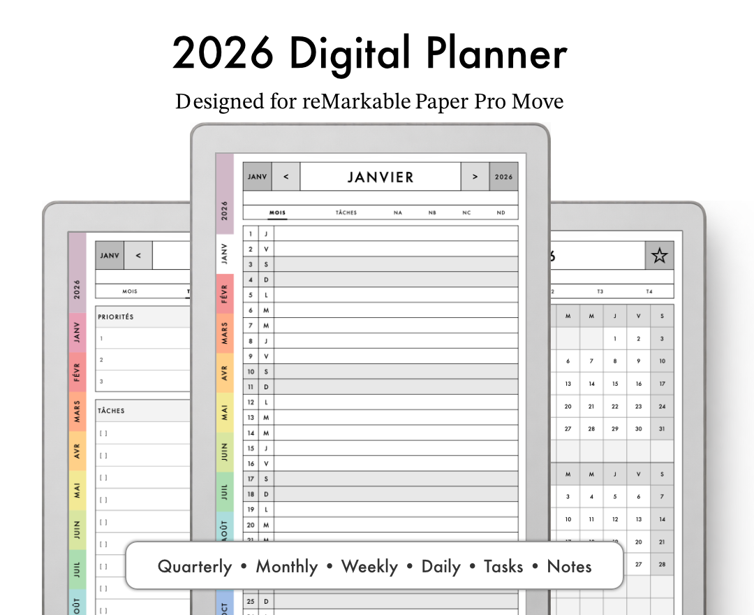 2026 Planner for reMarkable Paper Pro Move
