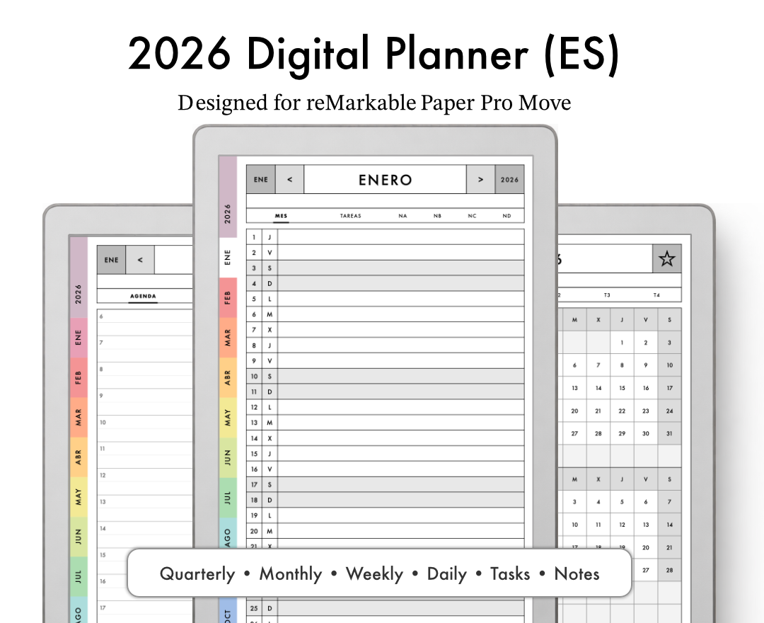 2026 Planner for reMarkable Paper Pro Move