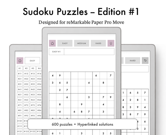 Sudoku Puzzles for Remarkable Paper Pro Move